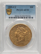 1885-CC $20 Liberty Double Eagle PCGS AU53