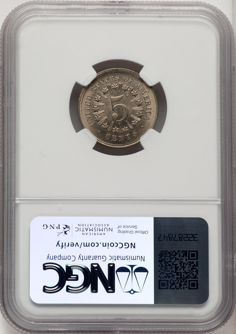 1867 5C RAYS Shield Nickel NGC MS66 (773972001)