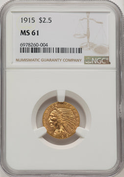 1915 $2.50 Indian Quarter Eagle NGC MS61 (773735029)