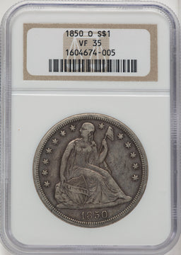 1850-O Seated Dollar NGC VF35