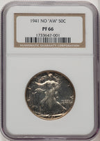 1941 50C Proof Walking Liberty Half Dollar NGC PR66