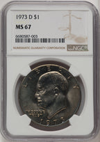 1973-D $1 Eisenhower Dollar NGC MS67 (774226021)
