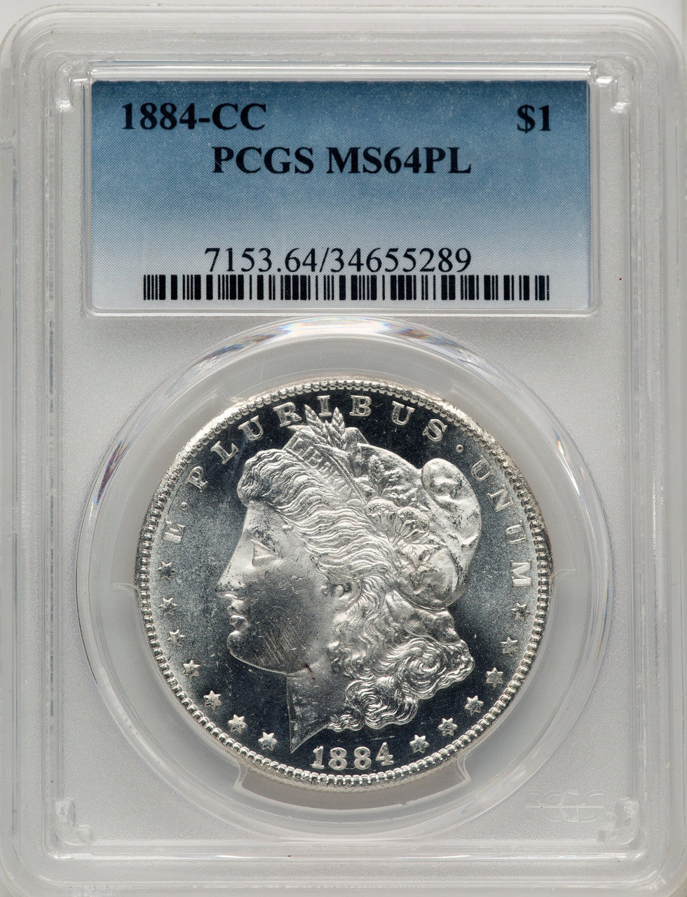 1884-CC PL Morgan Dollar PCGS MS64