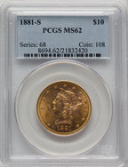 1881-S $10 Liberty Eagle PCGS MS62 (773818031)