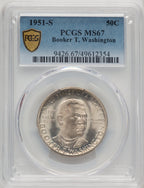 1951-S 50C Booker T. Washington Commemorative Silver PCGS MS67 (773853001)