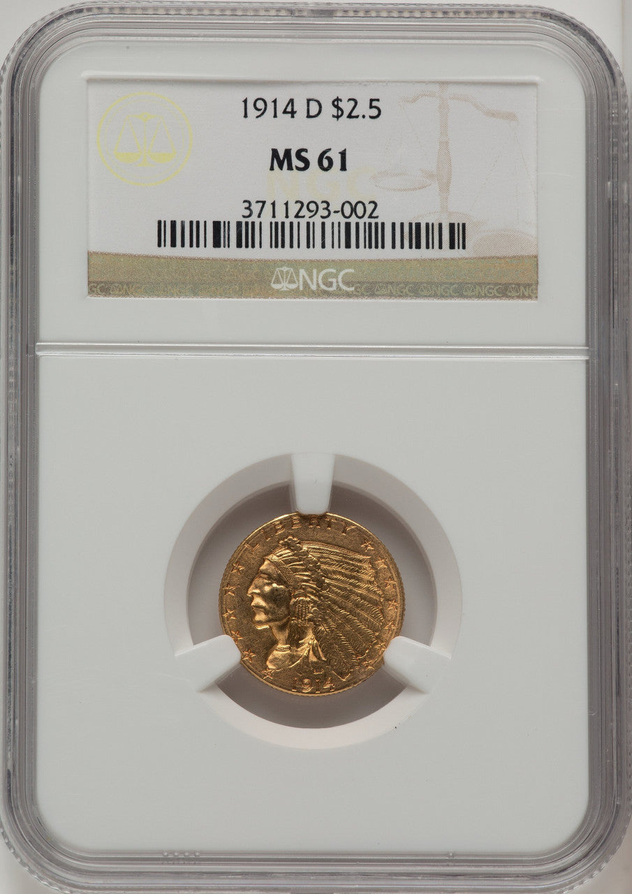 1914-D $2.50 Indian Quarter Eagle NGC MS61 (507012001)
