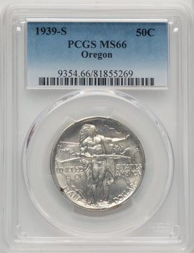 1939-S 50C Oregon Commemorative Silver PCGS MS66