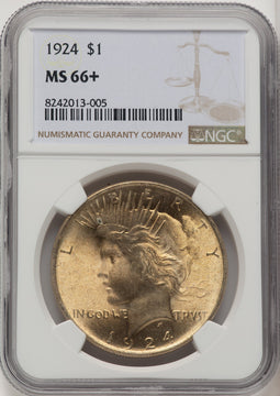 1924 Peace Dollar NGC MS66+