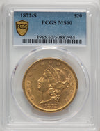 1872-S $20 Liberty Double Eagle PCGS MS60 (520445030)