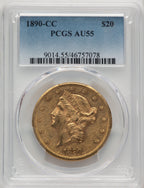 1890-CC $20 Liberty Double Eagle PCGS AU55 (774284001)