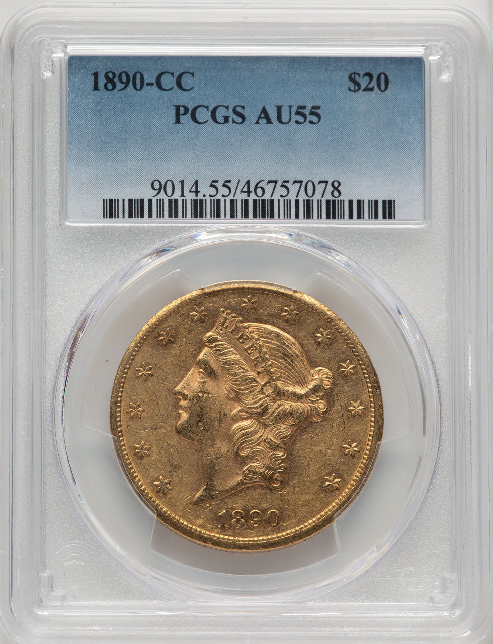 1890-CC $20 Liberty Double Eagle PCGS AU55 (774284001)