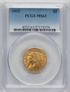 1912 $5 Indian Half Eagle PCGS MS63 (774274010)