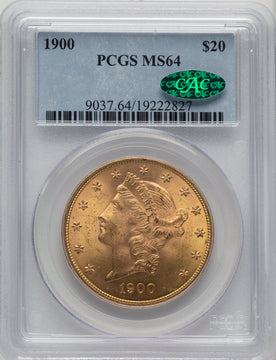 1900 $20 CAC Liberty Double Eagle PCGS MS64 (774284005)