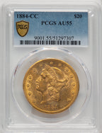 1884-CC $20 Liberty Double Eagle PCGS AU55