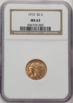 1915 $2.50 Indian Quarter Eagle NGC MS63 (774288003)