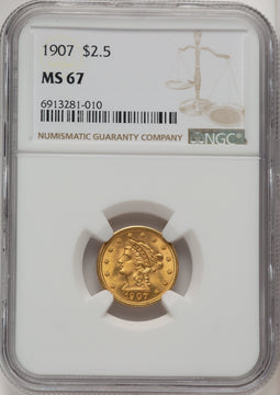 1907 $2.50 Liberty Quarter Eagle NGC MS67 (520445035)