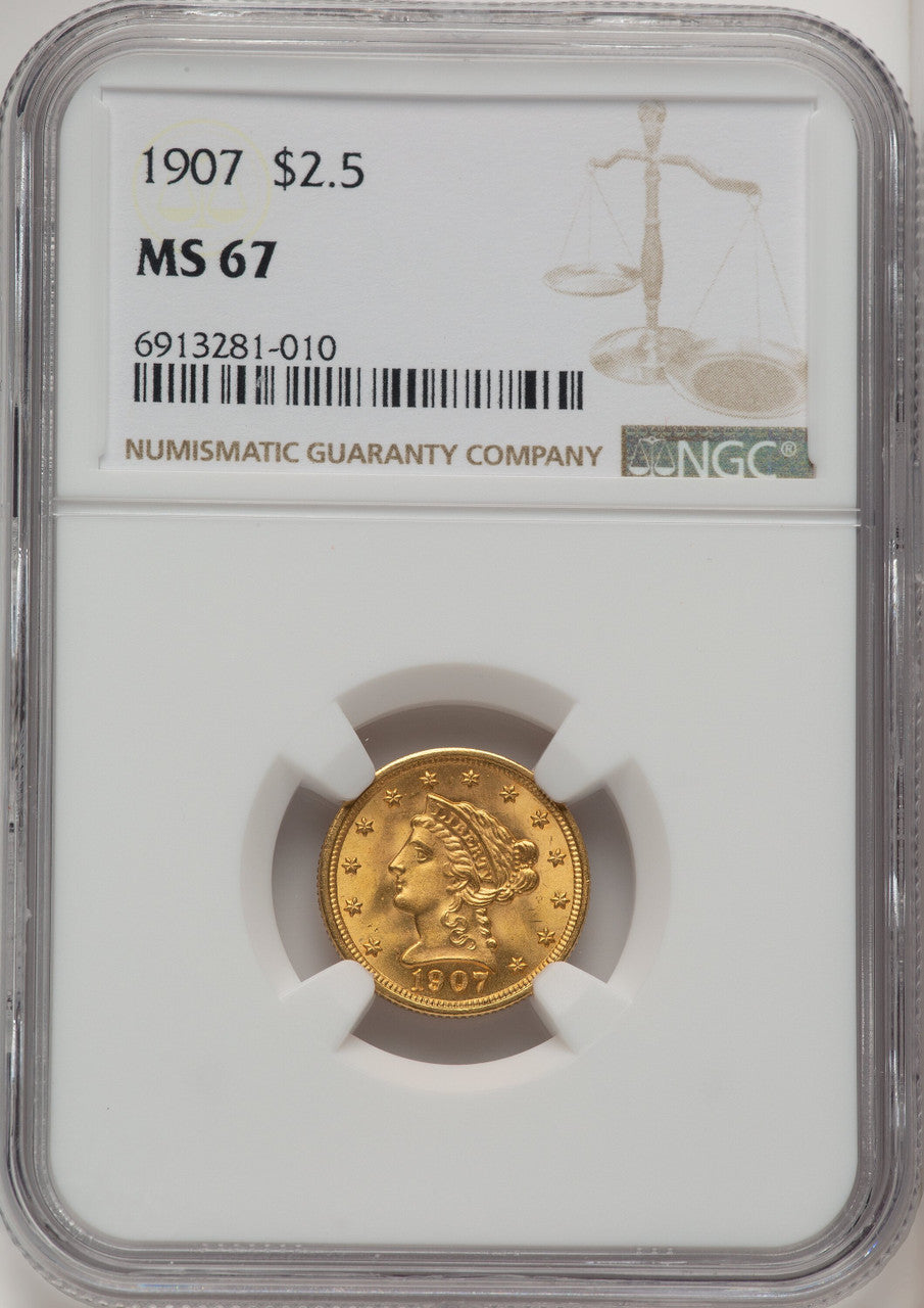 1907 $2.50 Liberty Quarter Eagle NGC MS67 (520445035)
