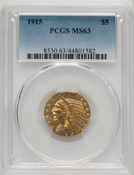 1915 $5 Indian Half Eagle PCGS MS63 (520445005)