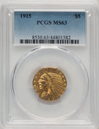 1915 $5 Indian Half Eagle PCGS MS63 (520445005)