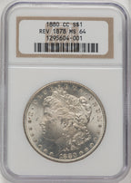 1880-CC Reverse of 1878 Morgan Dollar NGC MS64