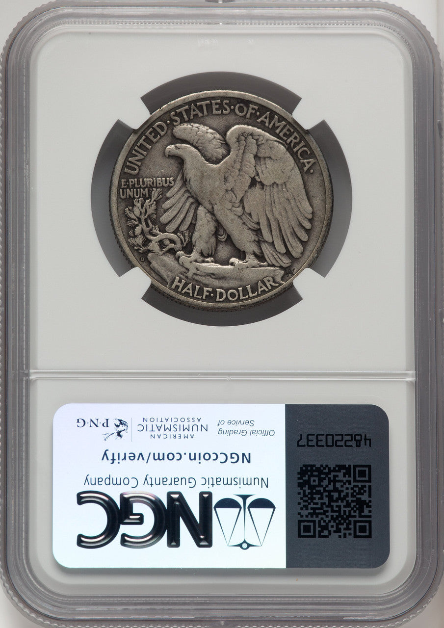 1921-D 50C Walking Liberty Half Dollar NGC 15