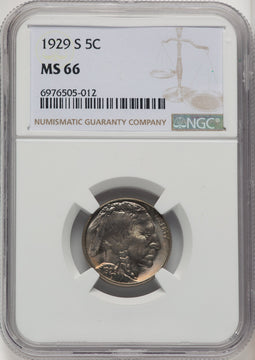 1929-S 5C Buffalo Nickel NGC MS66