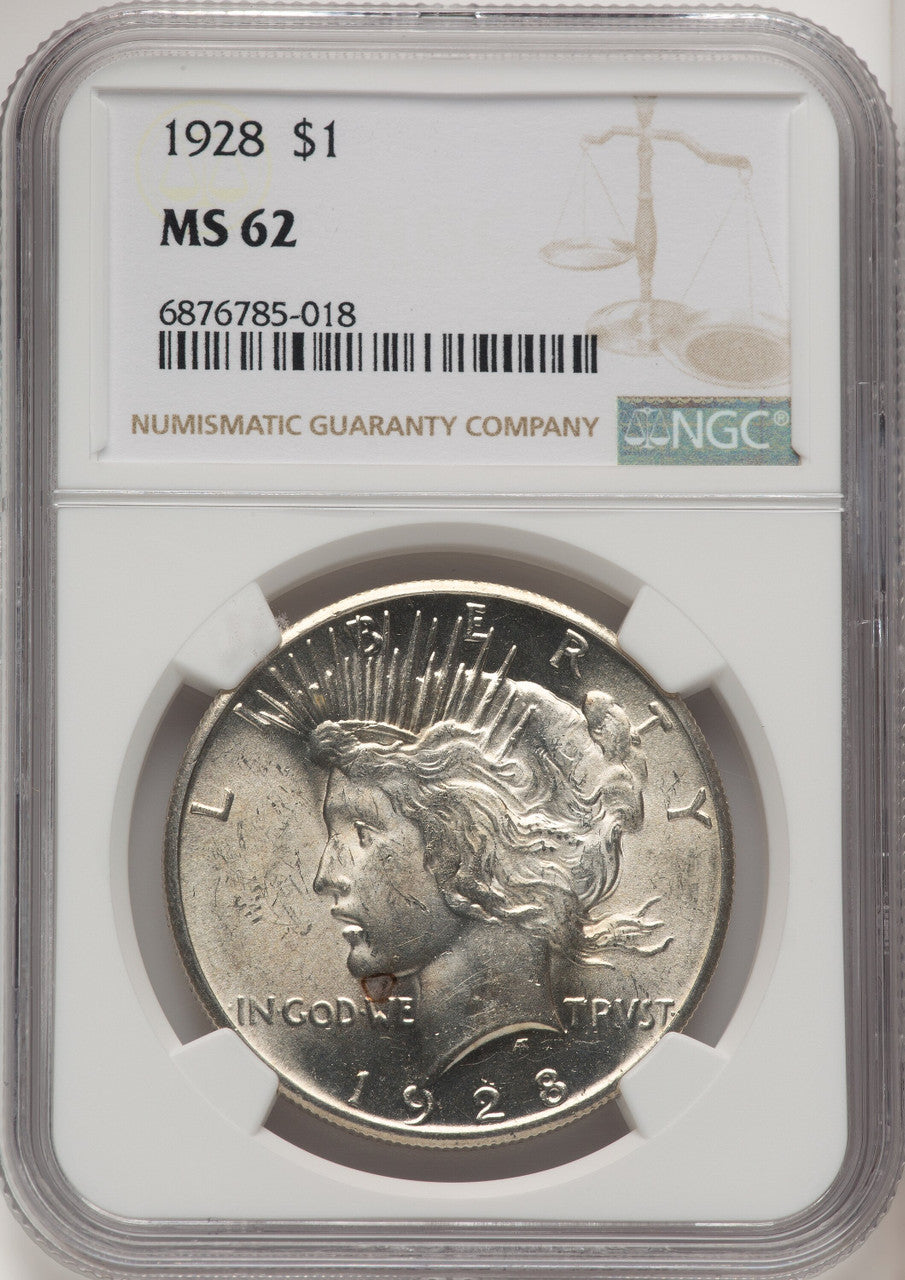 1928 Peace Dollar NGC MS62