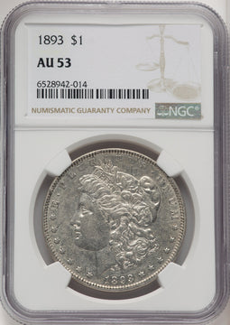1893 Morgan Dollar NGC AU53