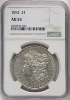 1893 Morgan Dollar NGC AU53