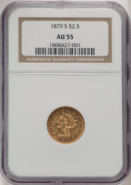 1879-S $2.50 Liberty Quarter Eagle AU55 NGC
