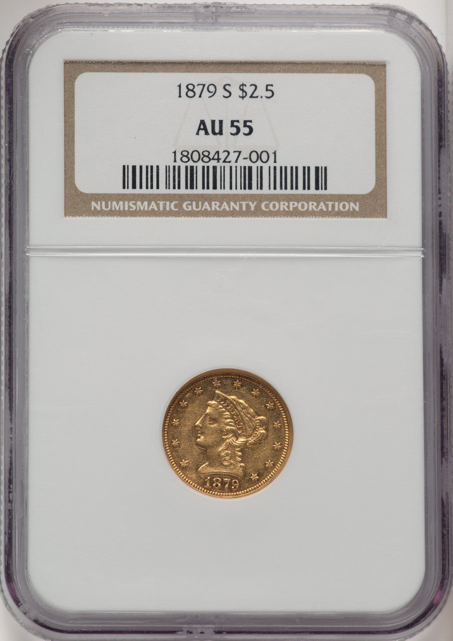 1879-S $2.50 Liberty Quarter Eagle AU55 NGC