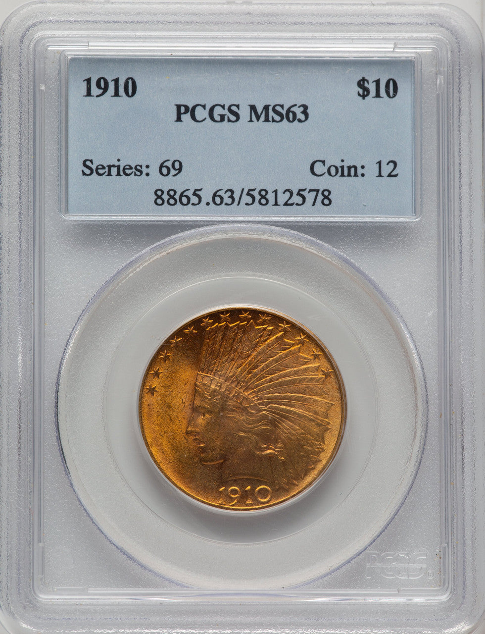 1910 $10 Indian Eagle PCGS MS63 (506912028)