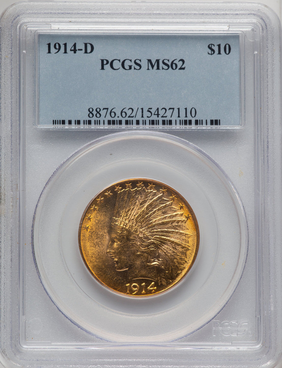 1914-D $10 Indian Eagle PCGS MS62 (506912031)