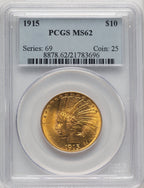 1915 $10 Indian Eagle PCGS MS62 (506912035)