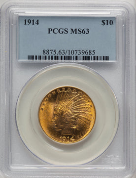 1914 $10 Indian Eagle PCGS MS63 (506912042)