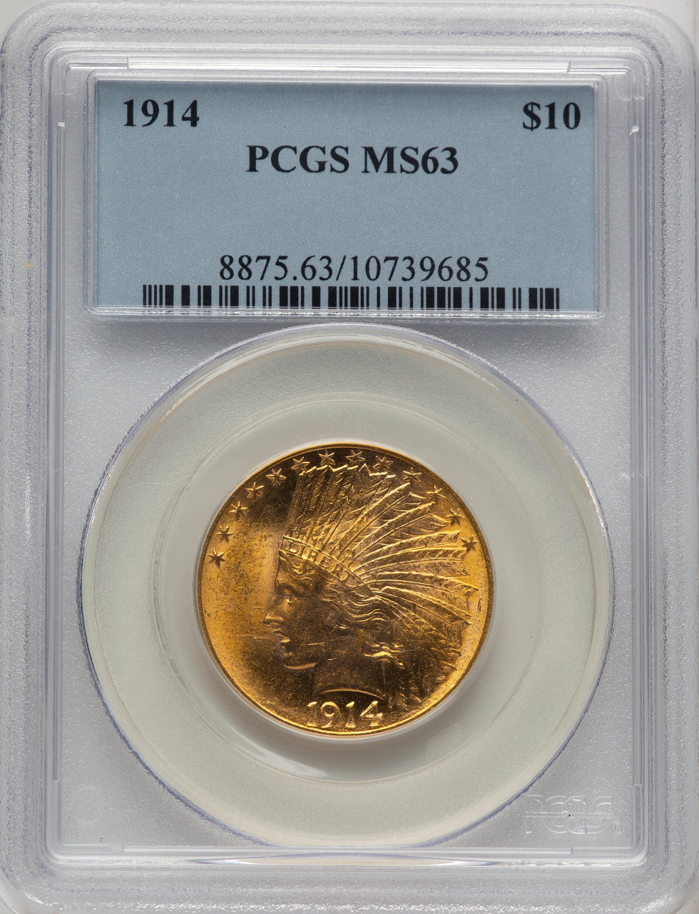 1914 $10 Indian Eagle PCGS MS63 (506912042)