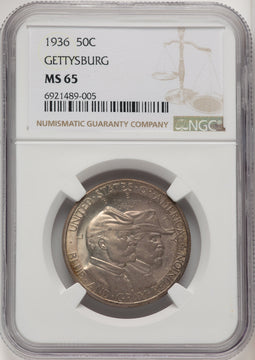 1936 50C Gettysburg Commemorative Silver NGC MS65 (507054027)