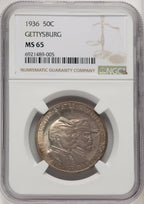 1936 50C Gettysburg Commemorative Silver NGC MS65 (507054027)
