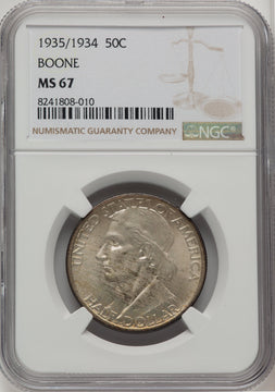 1935/34 50C Boone Commemorative Silver NGC MS67