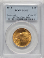 1914 $10 Indian Eagle PCGS MS63 (506912045)