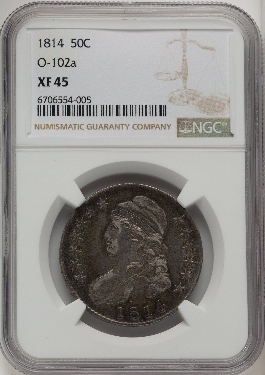 1814 50C O-102a Bust Half Dollar NGC XF45