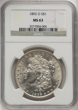 1892-O Morgan Dollar NGC MS63