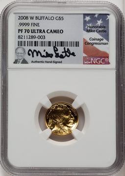 2008-W Proof Gold Buffalo 1.85 oz 1.85 oz Mike Castle NGC MS70