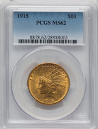1915 $10 Indian Eagle PCGS MS62 (774367004)