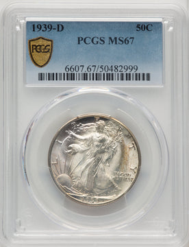 1939-D 50C Walking Liberty Half Dollar PCGS MS67 (520442058)