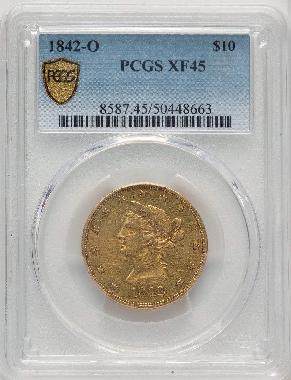 1842-O $10 Liberty Eagle PCGS XF45 (774252004)