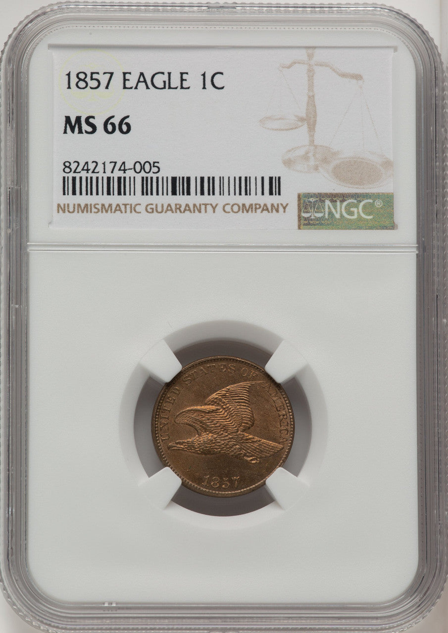1857 1C Flying Eagle Cent NGC MS66 (773670017)
