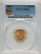 1888 $2.50 Liberty Quarter Eagle PCGS MS65
