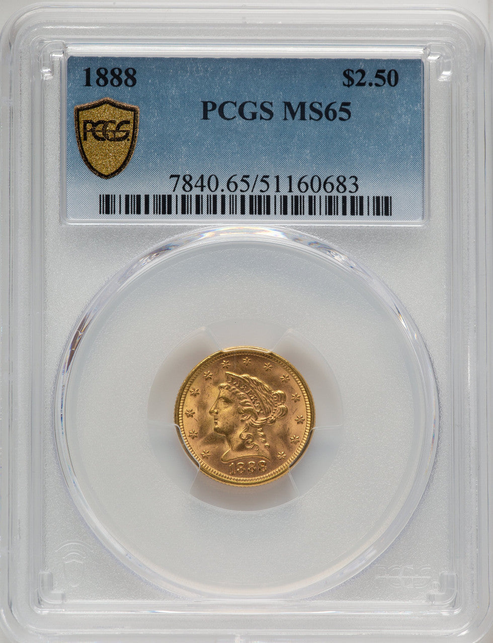 1888 $2.50 Liberty Quarter Eagle PCGS MS65