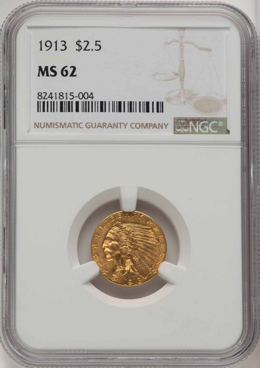 1913 $2.50 Indian Quarter Eagle NGC MS62 (506686004)